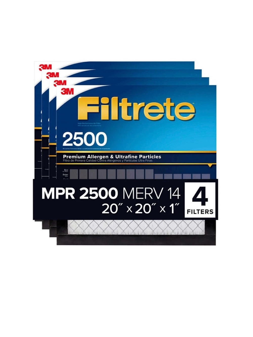 3M filtrete 20x20x1 Air Filters 4 pack